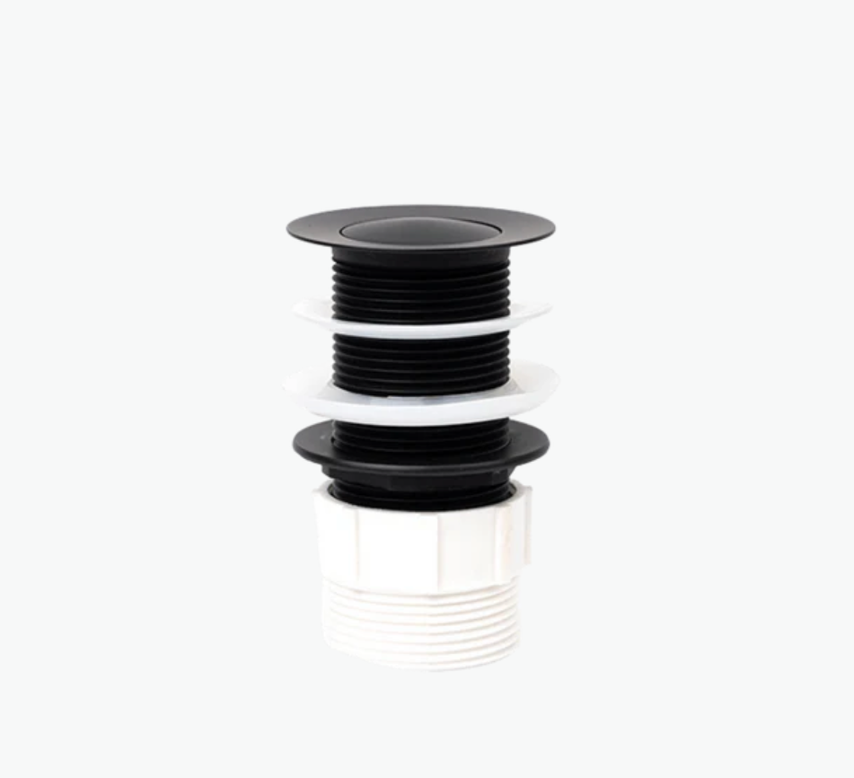 Set of three black rubber gaskets