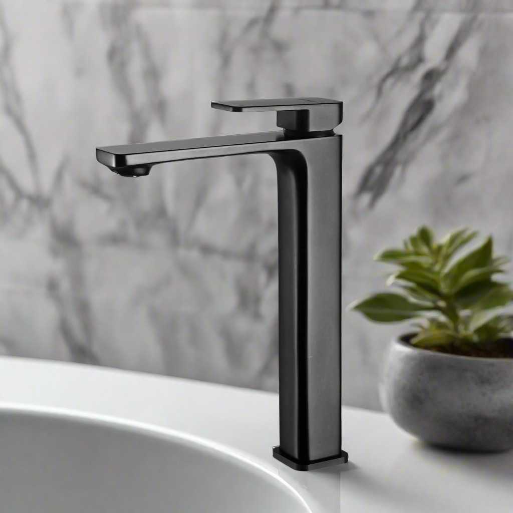 Tall Sqaure Basin Mixer Tap – Square Modern Bathroom Faucet | WELS Rated