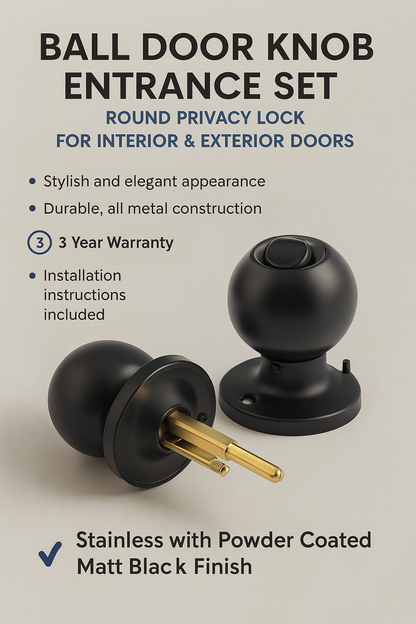 Ball door knob entrance set with key on a beige background