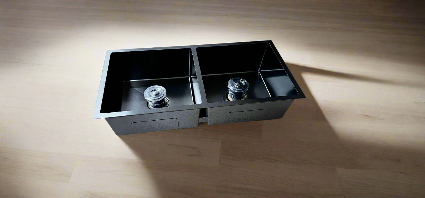 Handmade Stainless Steel Kitchen Sink – Double Bowl Under/Top/Flush Mount